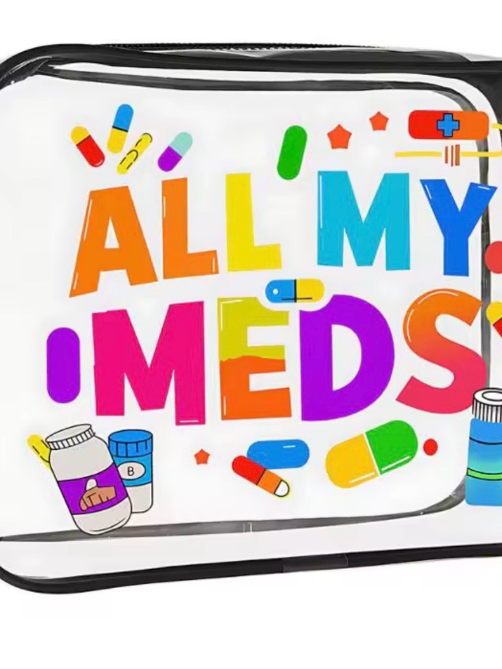 Clear 'All My Meds' Kids Medicine Case - Multicolor
